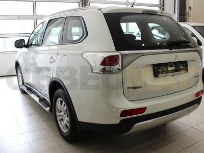Пороги труба с накладками 76 мм для Mitsubishi Outlander № MOUS2012_2.1