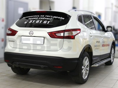 Пороги с площадкой алюминиевый лист 53 мм для Nissan Qashqai № NQ_2