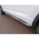 Пороги труба овальная гнутая с накладкой 75х42 мм ТСС для Toyota Highlander 2014-2016