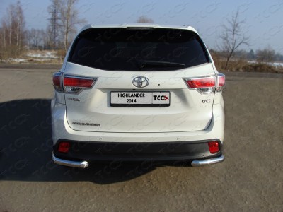 Защита заднего бампера уголки 60 мм ТСС для Toyota Highlander 2014-2016