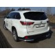 Защита задняя овальные уголки 75х42 мм ТСС для Toyota Highlander 2014-2016