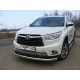 Защита передняя овальная 75х42 мм ТСС для Toyota Highlander 2014-2016