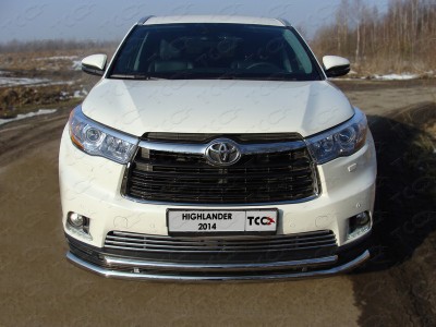 Защита передняя двойная 60-42 мм ТСС для Toyota Highlander 2014-2016