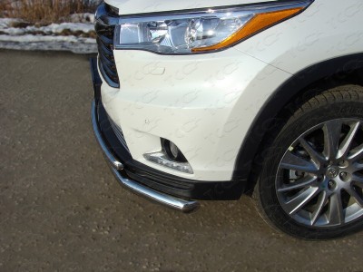 Защита передняя двойная 60-42 мм ТСС для Toyota Highlander 2014-2016