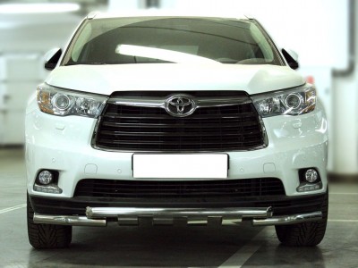 Защита переднего бампера d-60 с доп.накладками для Toyota Highlander 2014-2016 HYG2014_1.2