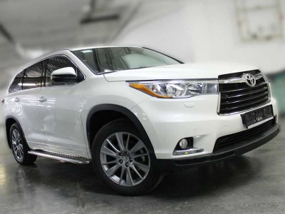 Пороги с листом d-53 для Toyota Highlander 2014-2016 HYG2014_2