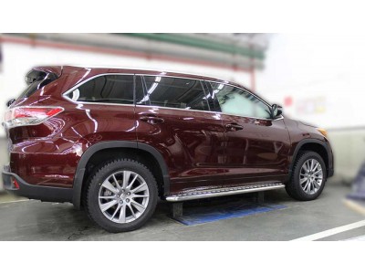 Пороги с листом d-43 для Toyota Highlander 2014-2016