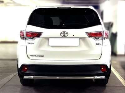 Защита заднего бампера радиусная одинарная d-60 для Toyota Highlander 2014-2016 HYG2014_3.3