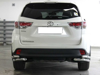 Защита заднего бампера "уголки" двойные d-60+53 для Toyota Highlander 2014-2016