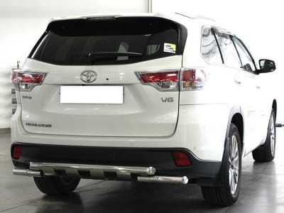 Защита заднего бампера d-60 с накладками для Toyota Highlander 2014-2016 HYG2014_3.5