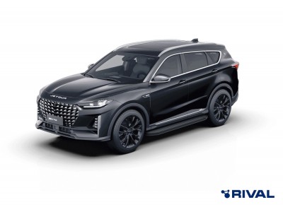 Пороги на автомобиль "Premium-Black" Rival для Jetour X70 Plus 2023-н.в., 180 см, 2 шт., алюминий