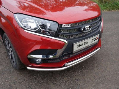 Защита передняя двойная 42-42 мм ТСС для Lada XRay 2016-2021