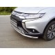Защита переднего бампера длинная 60 мм для Mitsubishi Outlander 2019-2021