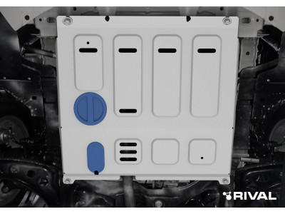 Защита картера + комплект крепежа Rival, Алюминий для Changan Alsvin 2023-н.в., 1.5, АКПП, FWD
