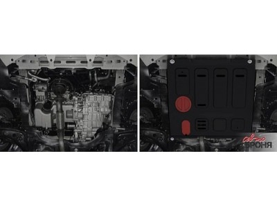 Защита картера + комплект крепежа Автоброня, Сталь для Changan Alsvin 2023-н.в., 1.5, АКПП, FWD