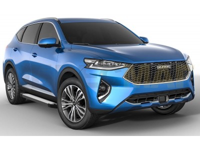 Пороги алюминиевые Rival Silver для Haval F7/F7x № F180AL.9403.1
