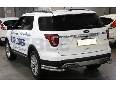 Защита задняя уголки двойные 60-43 мм для Ford Explorer № FE2015_3.1
