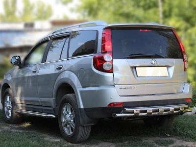 Защита заднего бампера двойная 53-43 мм с накладками для Great Wall Hover H3 New № GWHH314 3.2