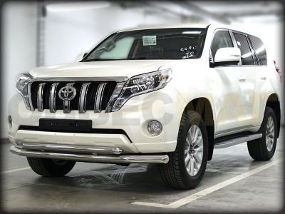 Защита передняя двойная 76-60 мм длинная для Toyota Land Cruiser Prado 150 № LCPR13_1.2