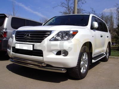 Защита передняя двойная 76-60 мм для Lexus LX-570 № LX09 4