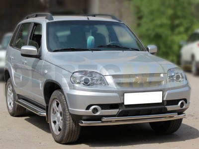 Защита передняя двойная 53-43 мм для Chevrolet Niva № NSVN 1.1