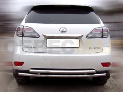 Защита заднего бампера двойная 60-53 мм для Lexus RX270/350/450 № RX09_3.1