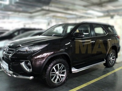 Защита штатного порога 43 мм для Toyota Fortuner № TF17_2.1