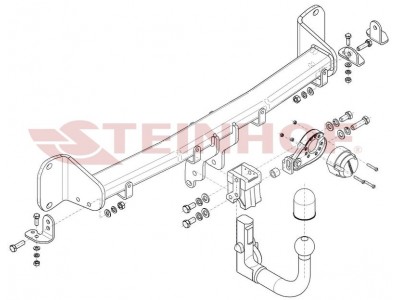 Фаркоп для BMW 5-Series седан G30 / универсал G31 2017-2023, BMW 6-Series Gran Turismo G32 2017-2023, BMW 7-Series G11,G12 2015-2022 вертикальное быстросъемное крепление шара на ключе №B-083