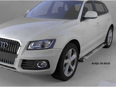Пороги алюминиевые Emerald silver для Audi Q5 № AUQ5.78.0025