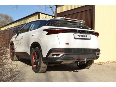 Фаркоп для Jaecoo J7 2023-н.в., Omoda C5 2025-н.в., Chery Tiggo 7L 2025-н.в. без снятия и подрезки бампера. Тип шара: E (легкосъемный шар под квадрат)