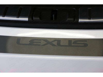 Накладка на задний бампер шлифованный лист надпись Lexus ТСС для Lexus RX-200t/350/450h 2015-2021