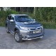 Защита передняя овальная с ДХО 75х42 мм ТСС для Mitsubishi Pajero Sport 2016-2020