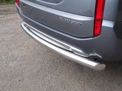 Защита заднего бампера 76 мм ТСС для Mitsubishi Pajero Sport 2016-2020