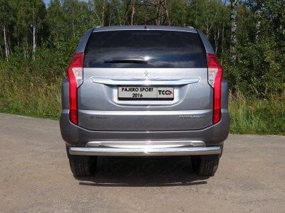 Защита заднего бампера овальная 75х42 мм для Mitsubishi Pajero Sport № MITPASPOR16-24