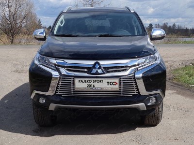 Решетка радиатора 12 мм для Mitsubishi Pajero Sport № MITPASPOR16-30