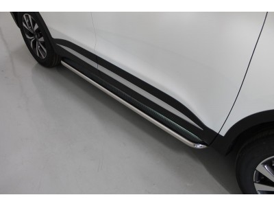 Пороги с площадкой (нерж. лист) 42,4 мм для Chery Tiggo 7 PRO MAX 4WD 2025-н.в. №CHERTIG7PM25-10