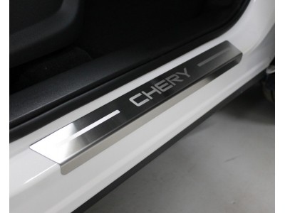 Накладки на пороги (лист шлифованный надпись Chery) 4шт для Chery Tiggo 7 PRO MAX 4WD 2025-н.в. №CHERTIG7PM25-01