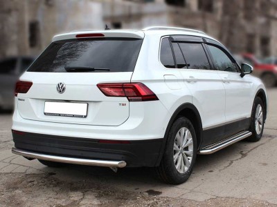 Защита заднего бампера радиусная одинарная d-53(кроме Off Road) для Volkswagen Tiguan 2016 – н.в. VWTIG16_3