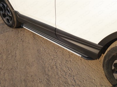 Пороги алюминиевые Slim Line Silver для Honda CR-V № HONCRV17-26S
