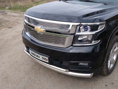 Защита передняя двойная 76-50 мм ТСС для Chevrolet Tahoe 2016-2021