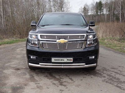 Защита передняя двойная 76-50 мм для Chevrolet Tahoe № CHEVTAH16-23