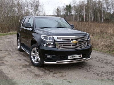 Защита передняя двойная 76-50 мм ТСС для Chevrolet Tahoe 2016-2021