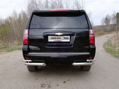 Защита задняя двойные уголки 76-42 мм ТСС для Chevrolet Tahoe 2016-2021