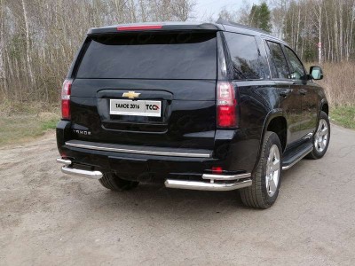 Защита задняя двойные уголки  76-42 мм для Chevrolet Tahoe № CHEVTAH16-16