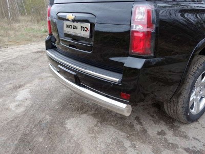 Защита заднего бампера овальная 120х60 мм ТСС для Chevrolet Tahoe 2016-2021