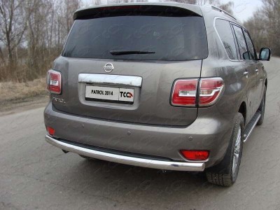 Защита заднего бампера овальная 75х42 мм для Nissan Patrol № NISPATR14-08