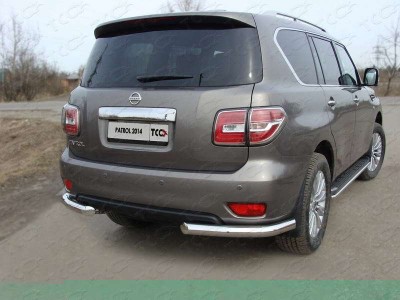 Защита заднего бампера уголки 76 мм для Nissan Patrol № NISPATR14-10