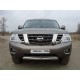 Защита переднего бампера овальная 75х42 мм ТСС для Nissan Patrol 2014-2021