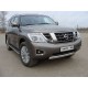Защита переднего бампера овальная 75х42 мм ТСС для Nissan Patrol 2014-2021