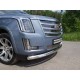 Защита передняя овальная с ДХО 75х42 мм ТСС для Cadillac Escalade 2015-2021